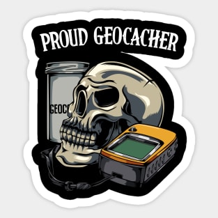 Geocaching - Proud Geocacher Skull GPS Sticker